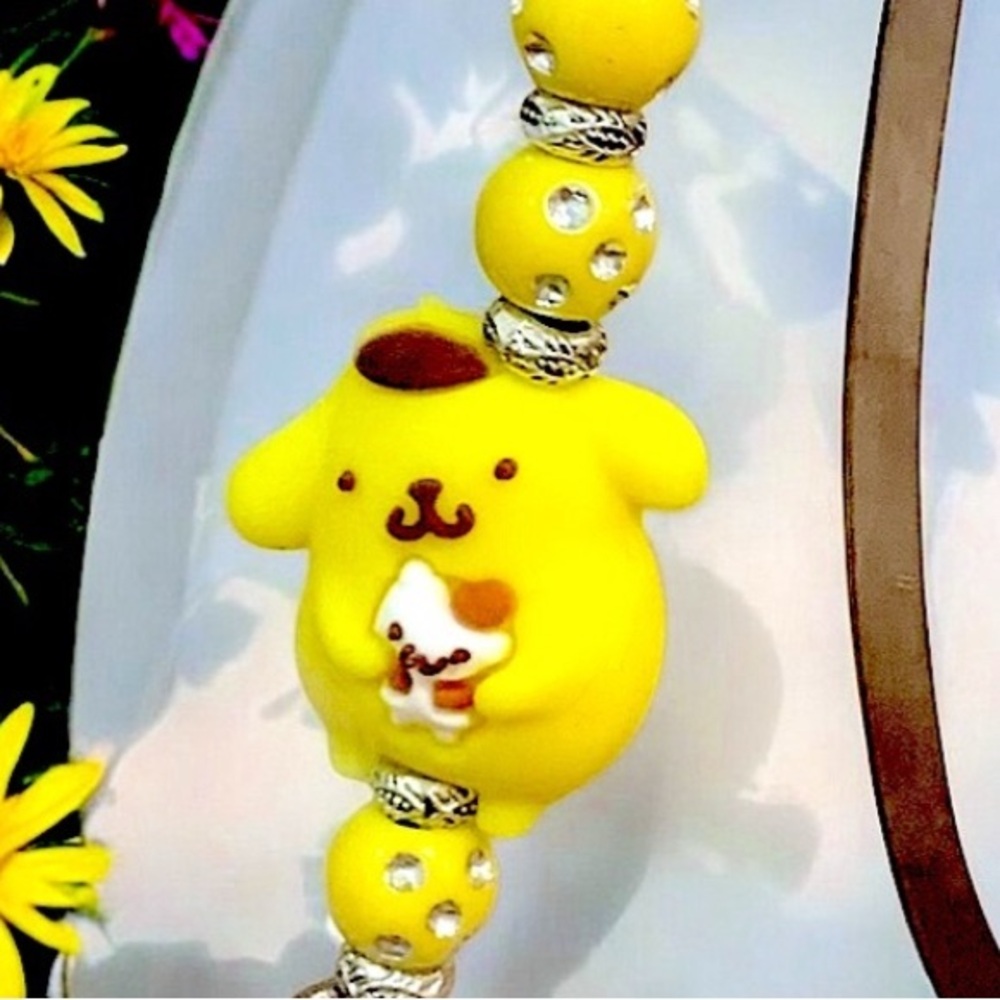 Pompompurin Yellow Beaded Bookmark hello Kitty family Sanrio - Picture 2 of 3